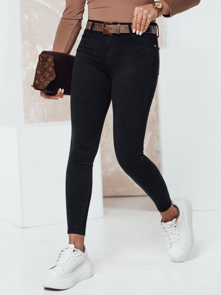 Spodnie damskie DENIMMEGA jeansowe czarne Dstreet