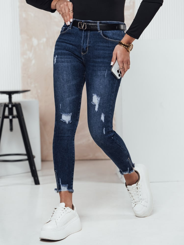 Spodnie damskie ZIPDETAIL push up jeansowe Dstreet