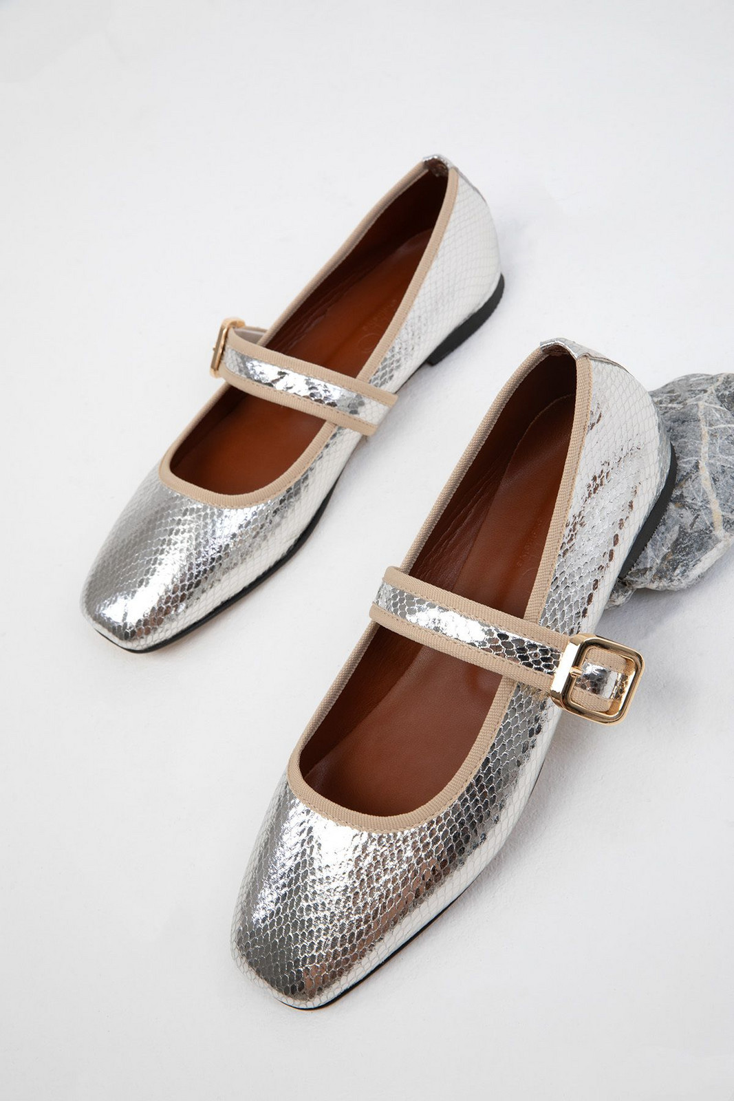 Soho Silver Snake Women's Ballerina 19722