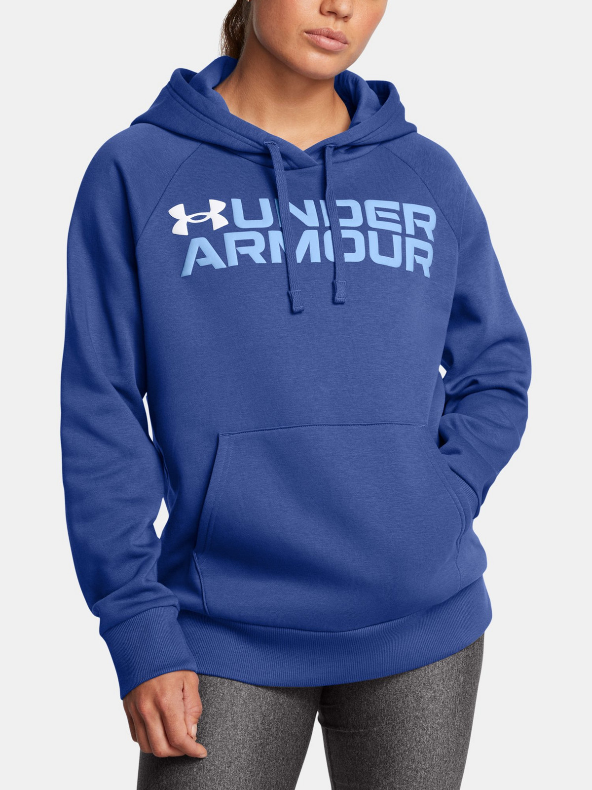 Women's sweatshirt Under Armour Rival Fleece Wordmark Hoodie-BLU - Women's