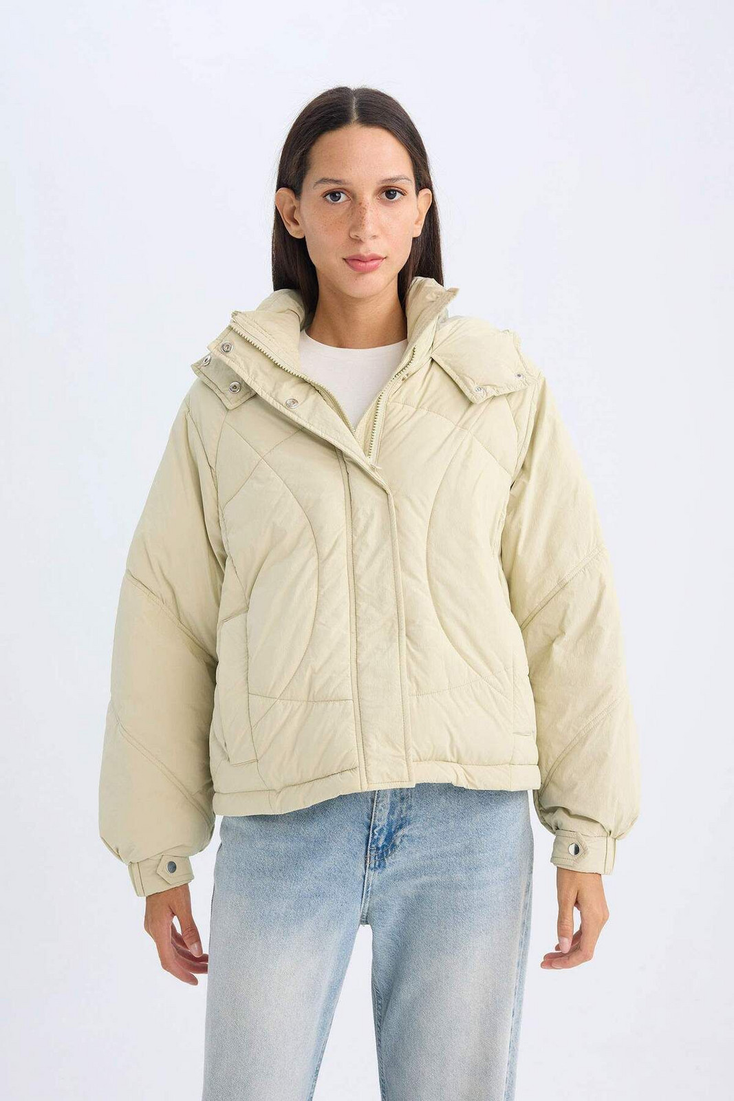 DEFACTO Dfc - Water Repellent Hooded Quilted Pocket Zippered Coat
