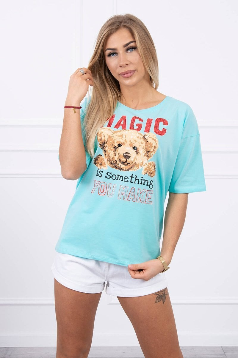 Blouse with Magic mint print