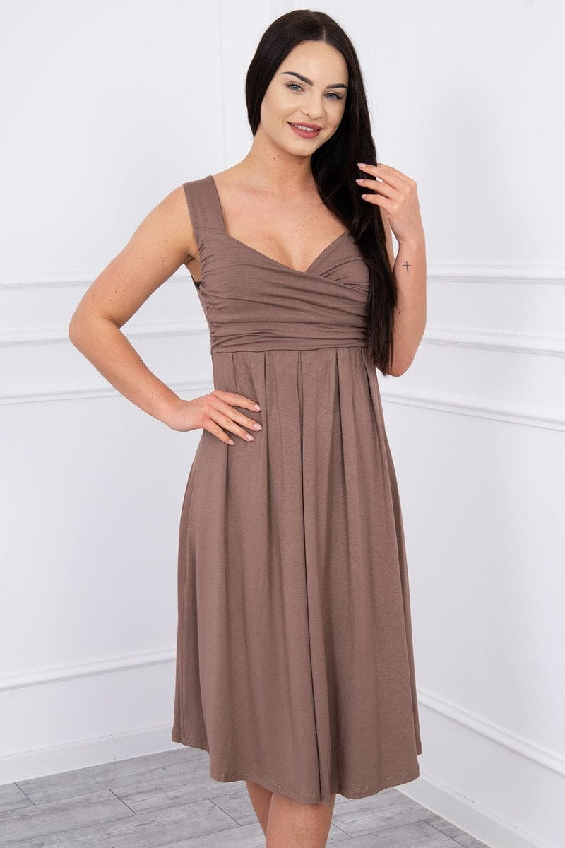 Cappuccino dress with wide straps