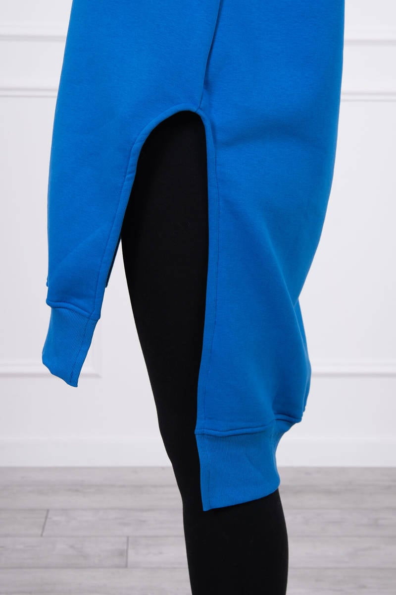 Insulated sweatshirt with side slits purple blue