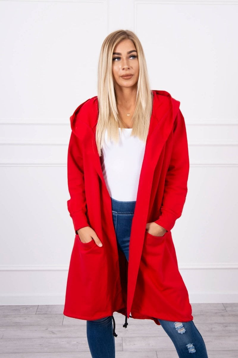 Oversize red cape with hood