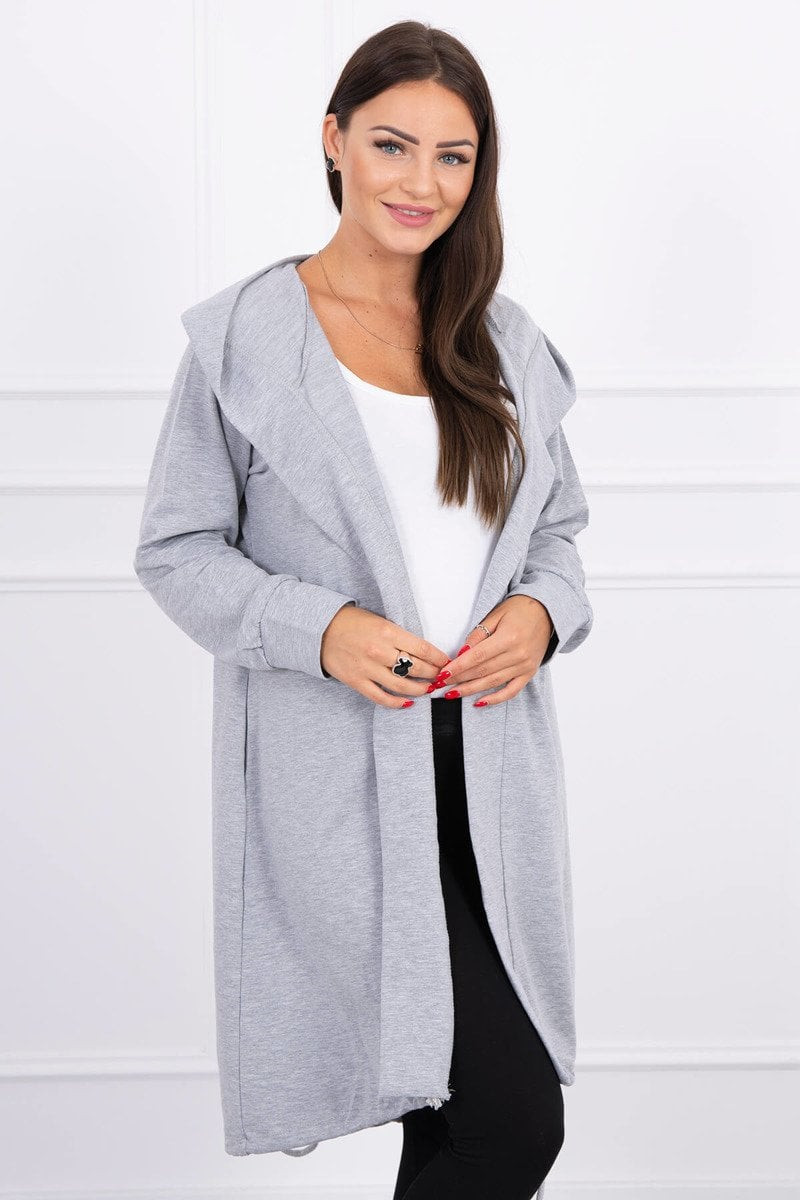 Cardigan with oversize print grey