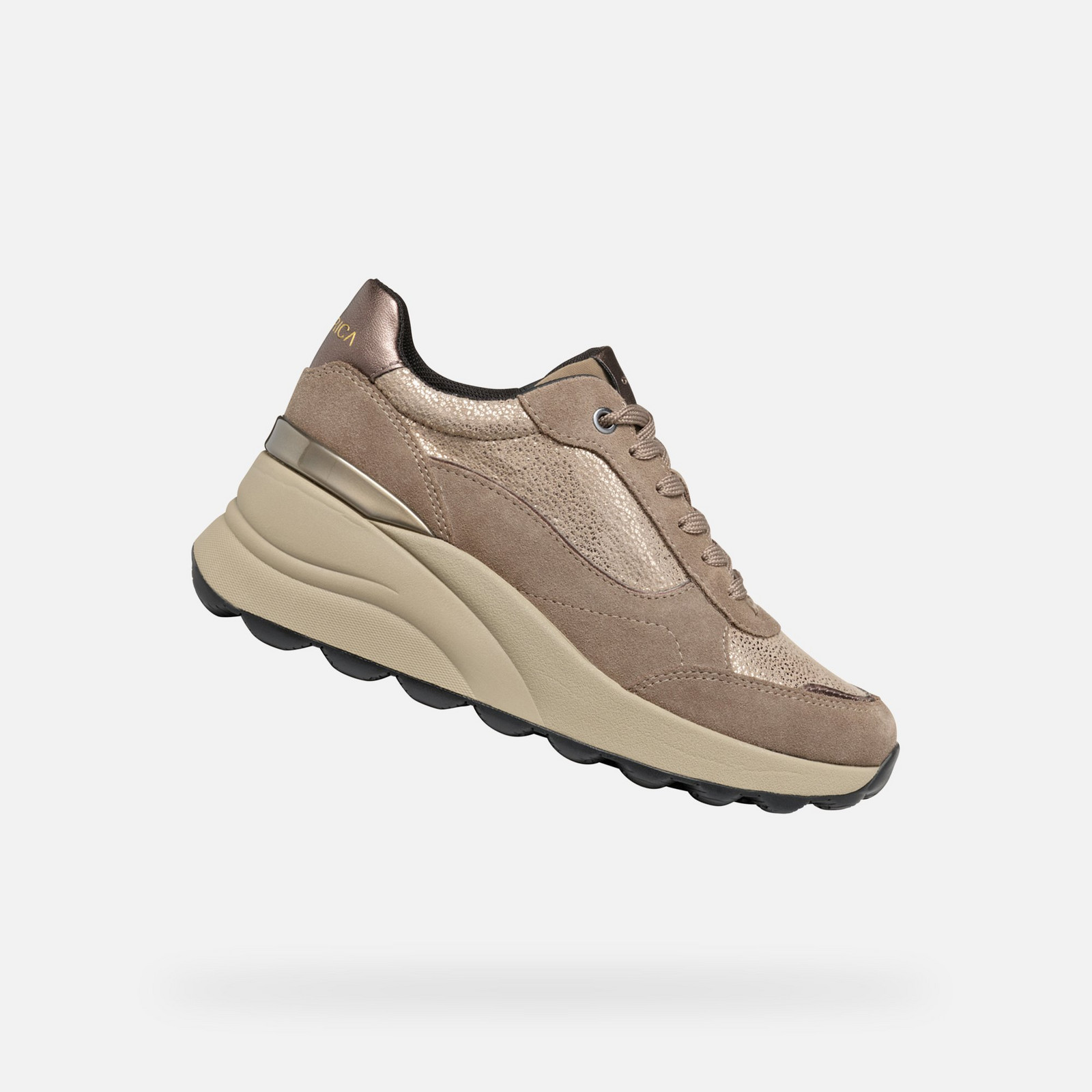 Beige women's sneakers Geox Spherica EC13 - Women's