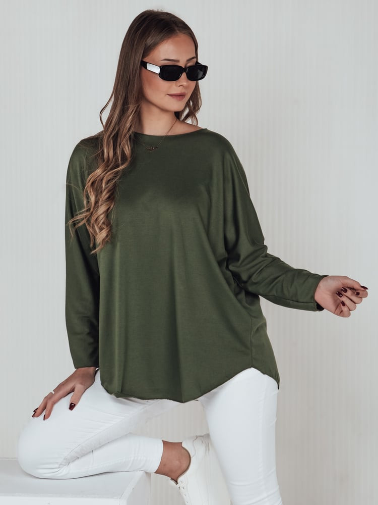 Bluzka damska LOOSEFEMME oversize z wisiorkiem zielona Dstreet
