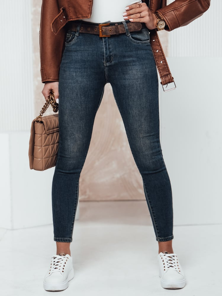 Spodnie damskie CASVISTA skinny z paskiem jeansowe Dstreet