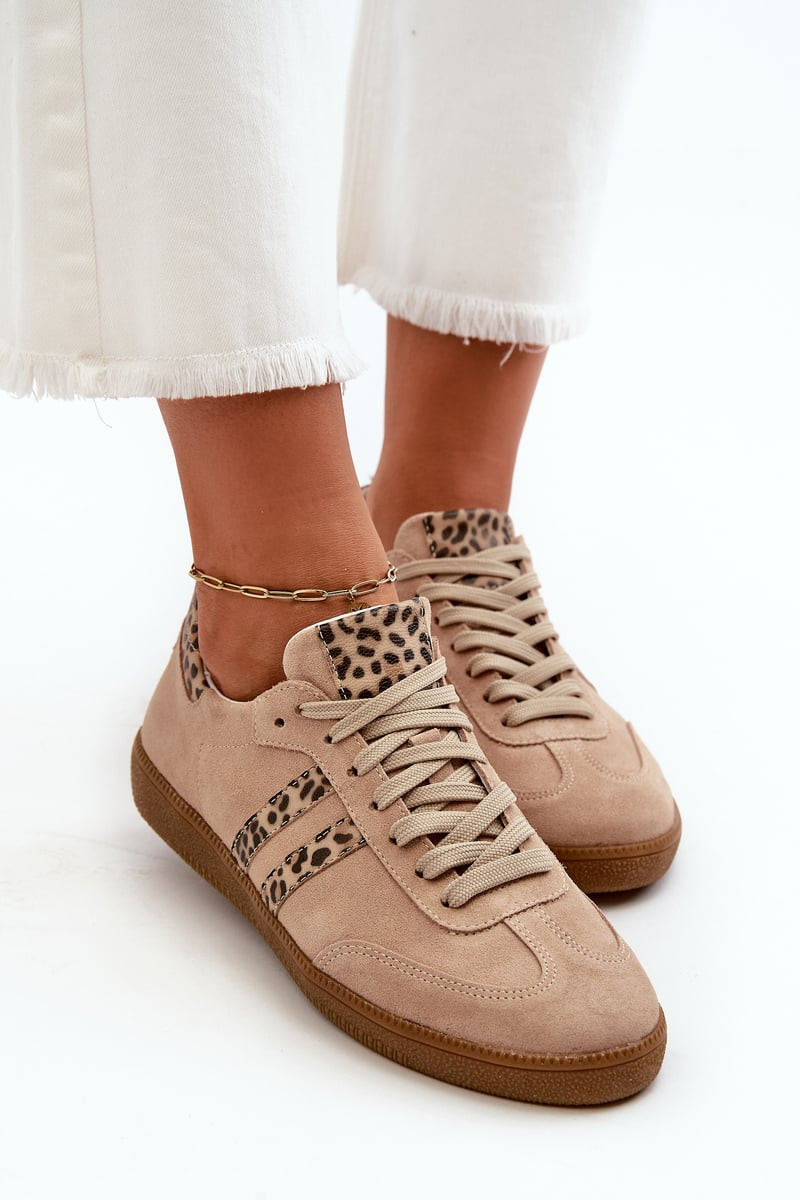 Zazoo N1068 Semišové Nízke Dámske Tenisky Beige