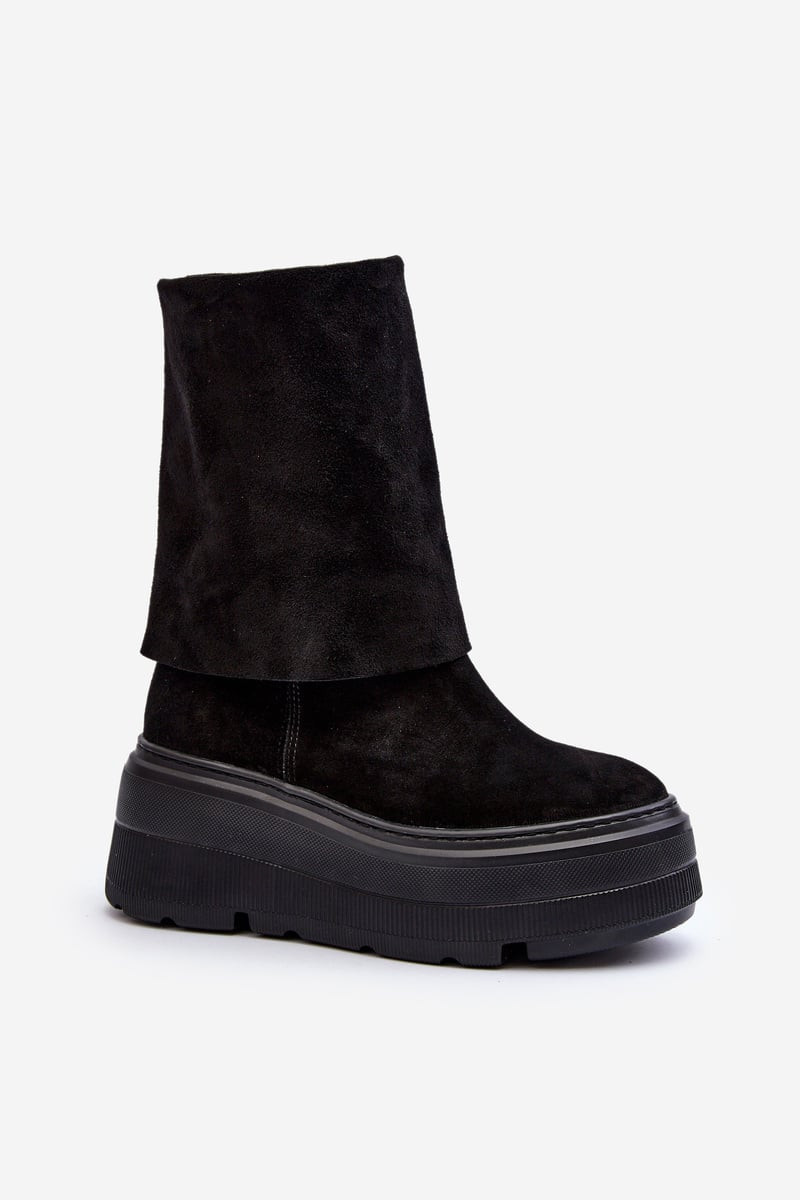 Zazoo Suede Boots na čiernej platforme Maciejka 05319-01