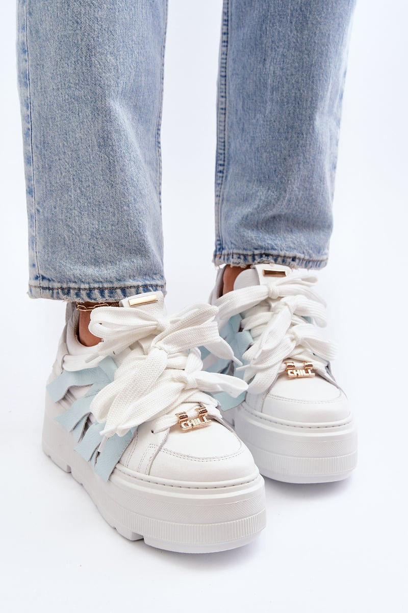 Sneakersy S Hrúbkou Podrážky Na Modrej Platforme Zazoo