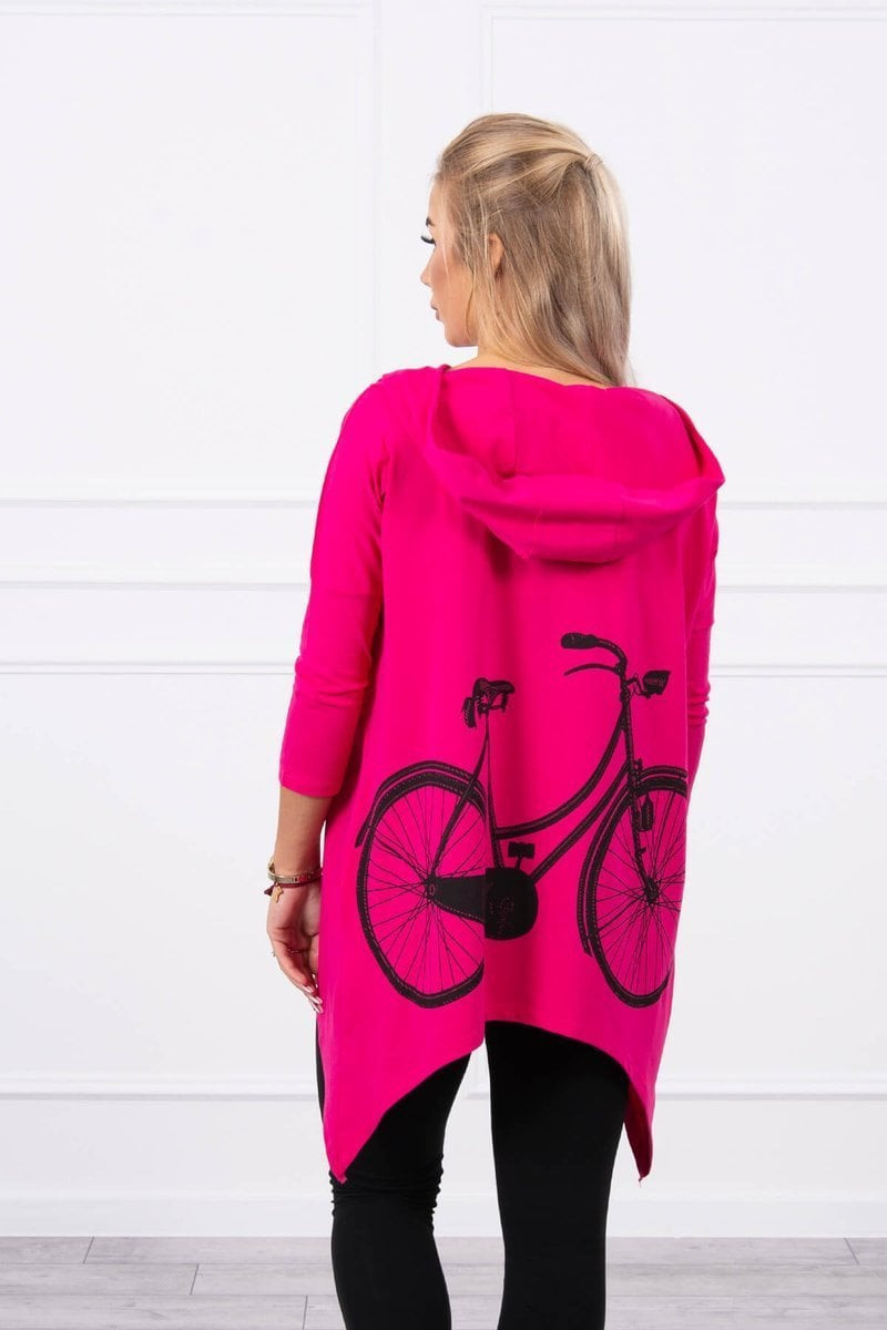 Sweatshirt with fuchsia bicycle print
