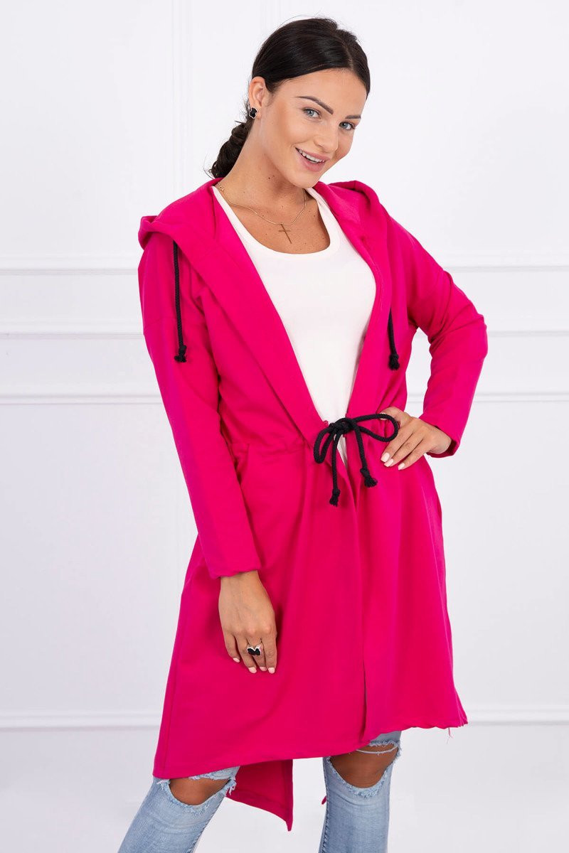 Coat with a long back fuchsia