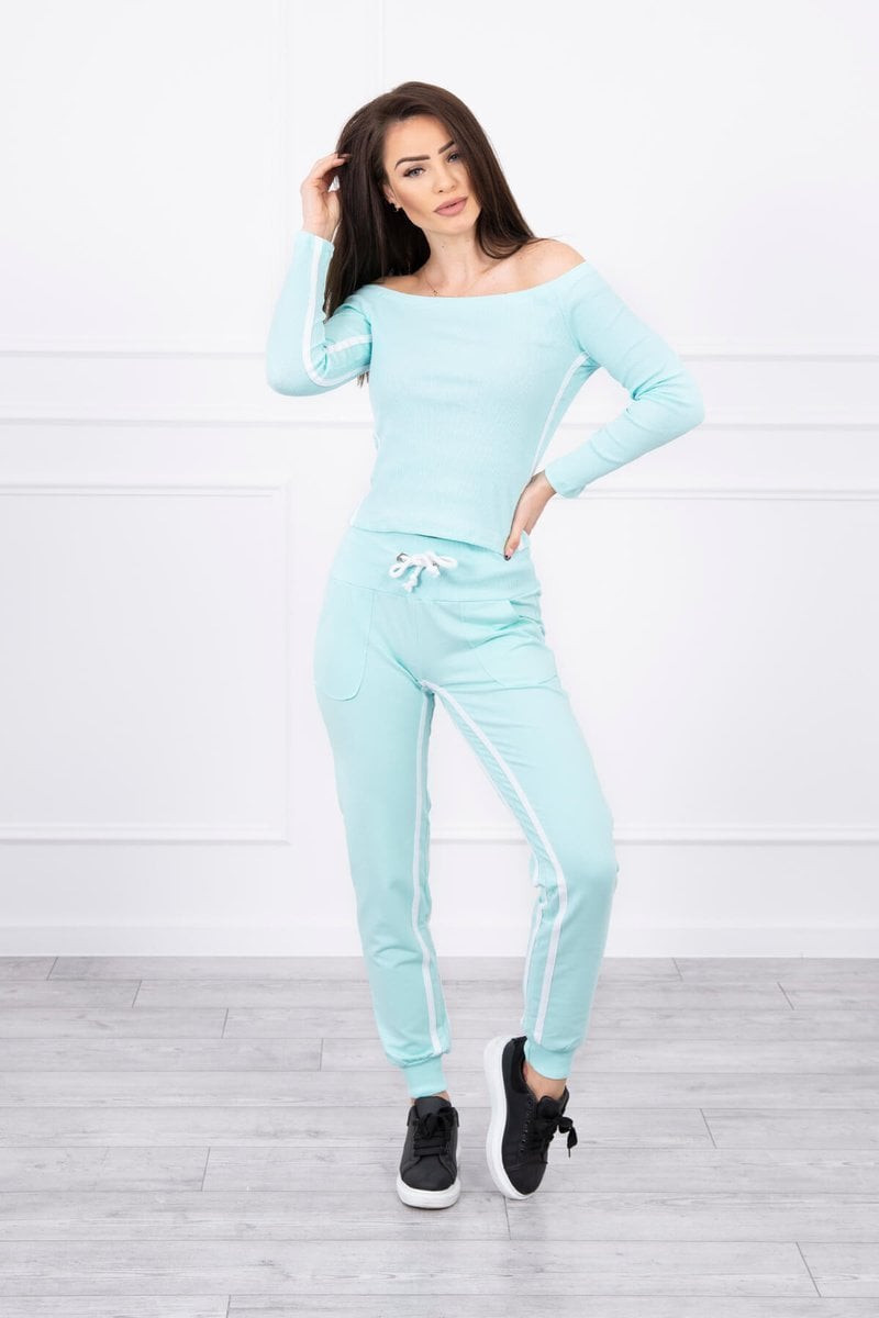 Set with mint double stripe