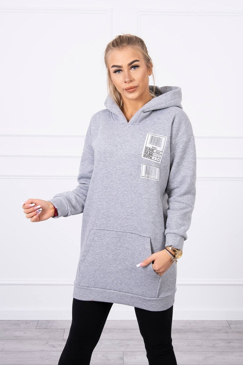 Hoodie with grey patches