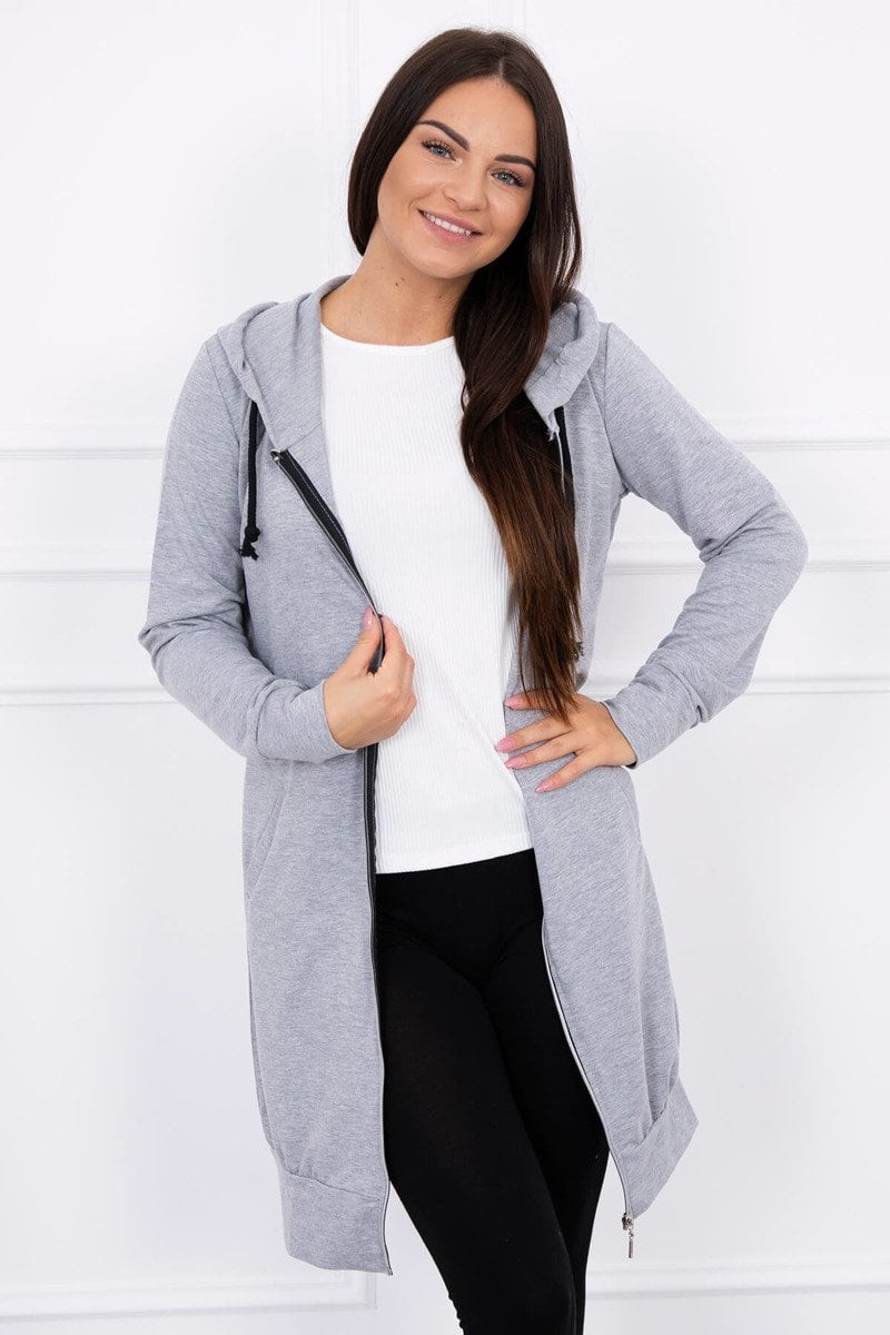 Hoodie with gray melange