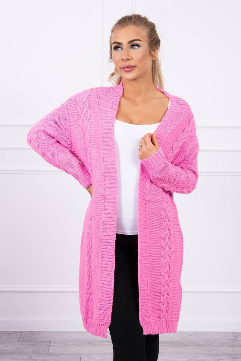 Cardigan sweater braid light pink