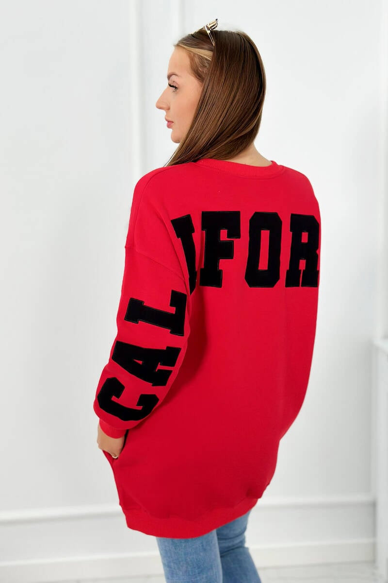 Insulated sweatshirt with red California inscription
