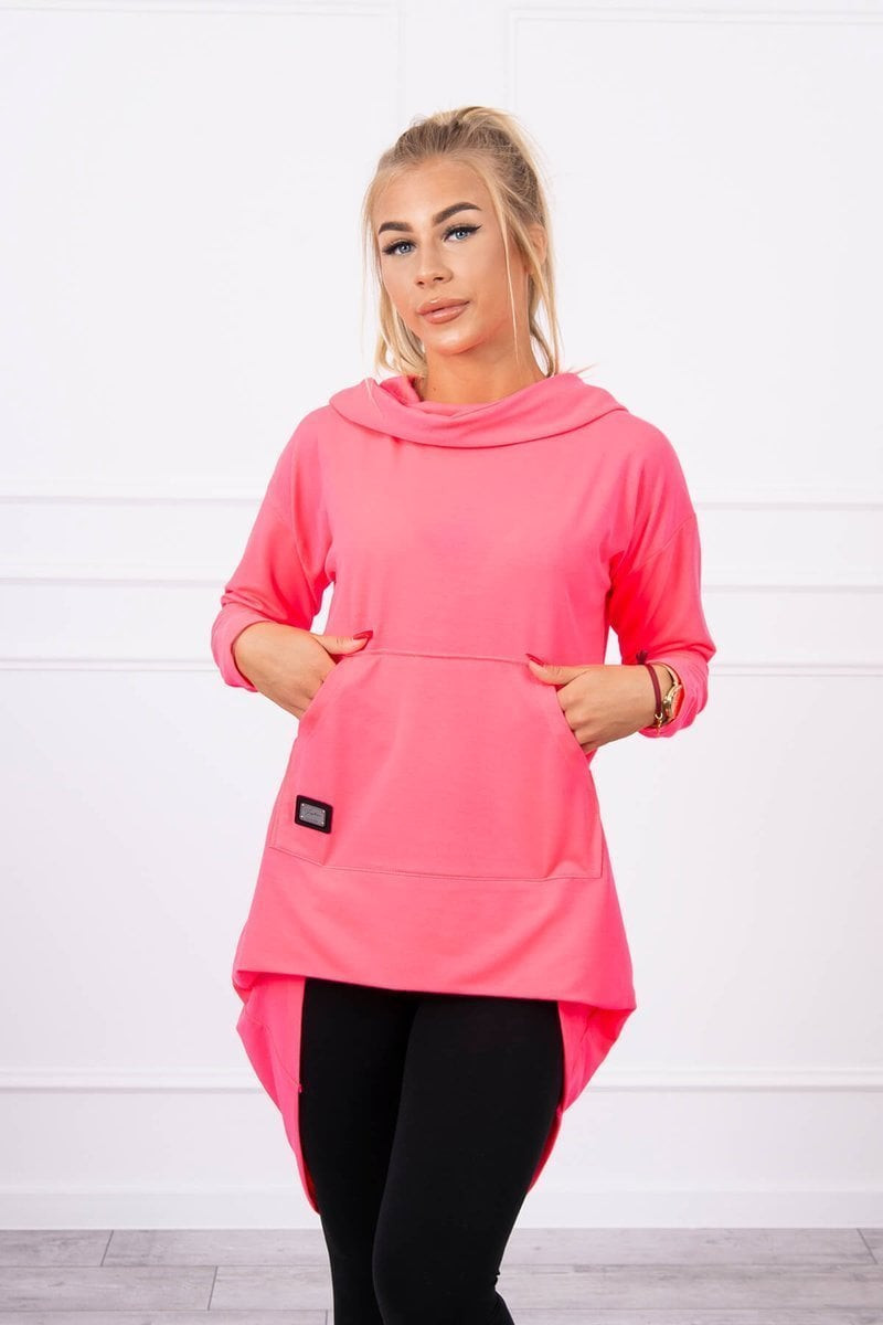 Long-back hoodie pink neon