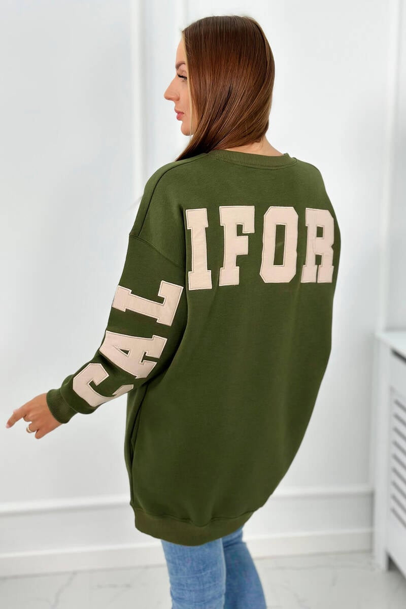 Insulated sweatshirt with California khaki inscription