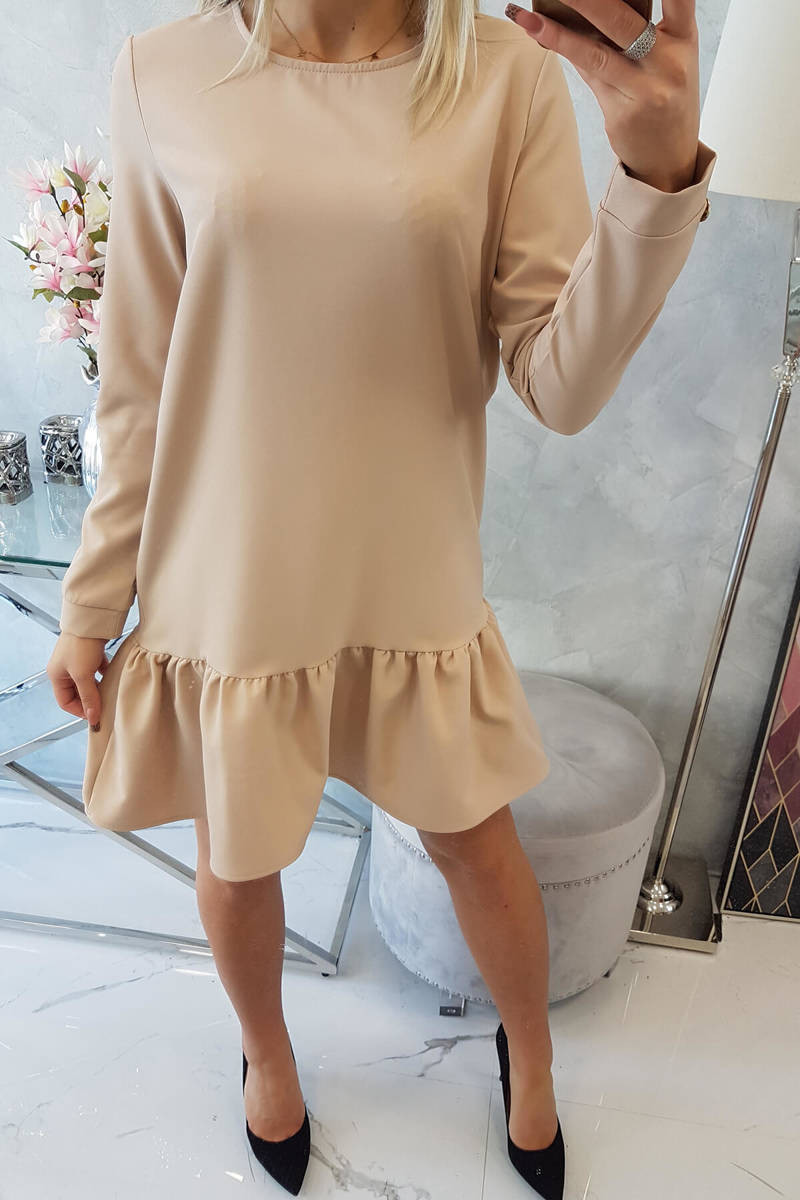 Ruffle dress in dark powder pink