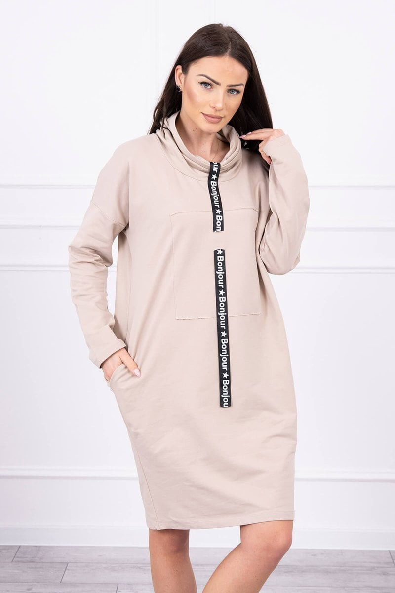 Tie dress light beige