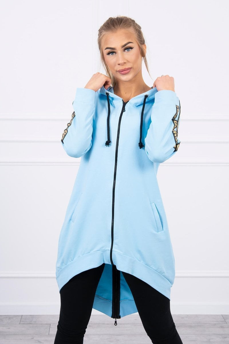 Zip-up sweatshirt in back cyan