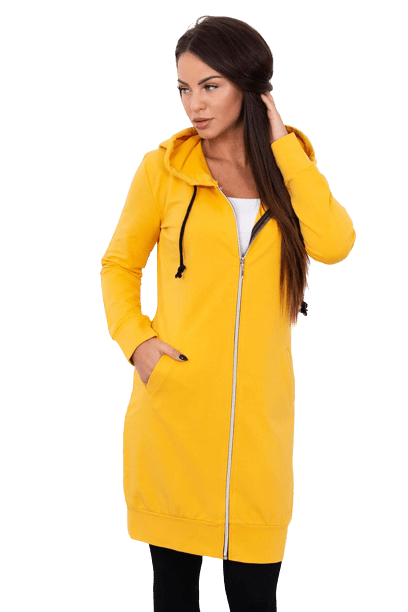 Women's long hoodie Kesi - mustard
