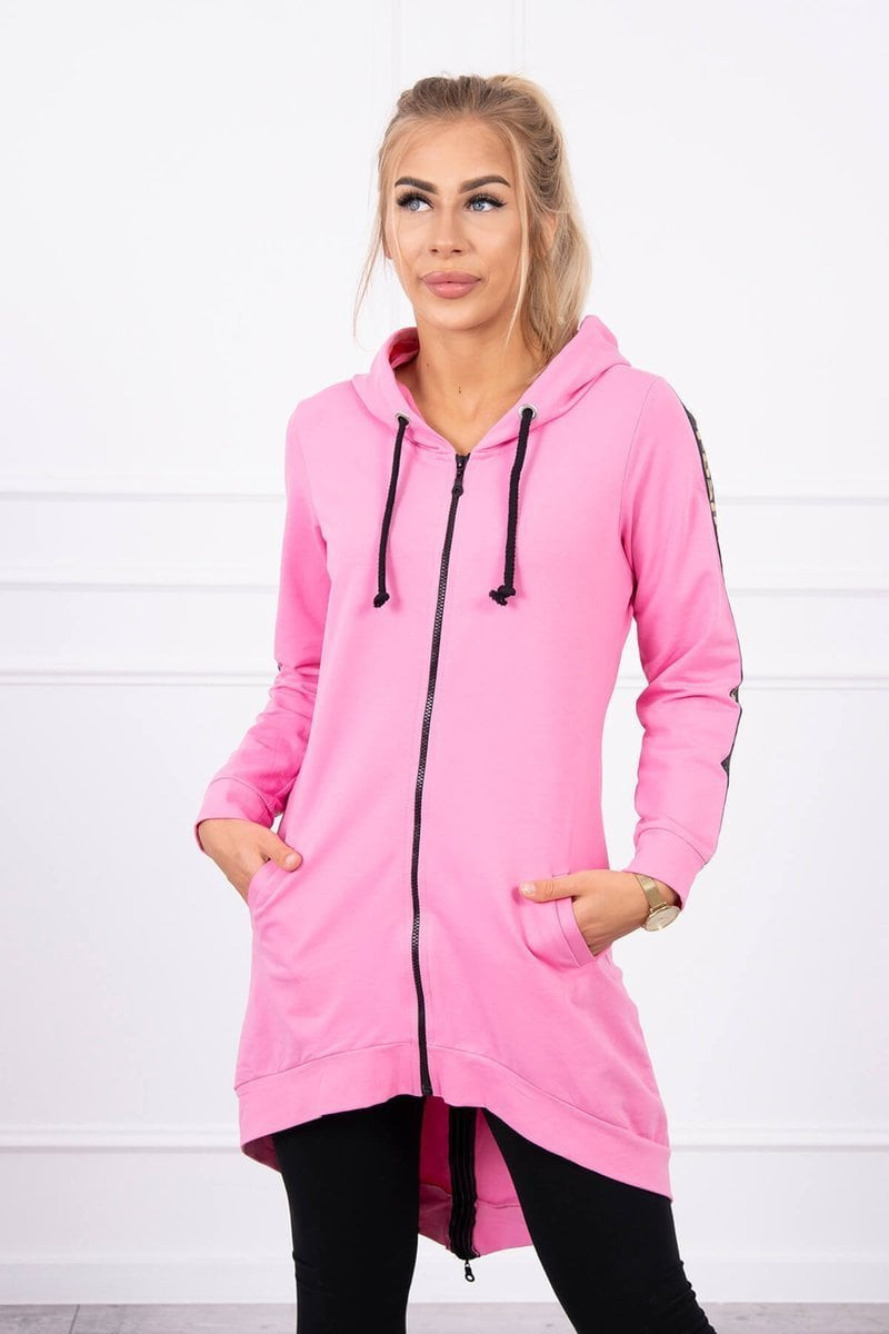 Sweatshirt with back zip light pink