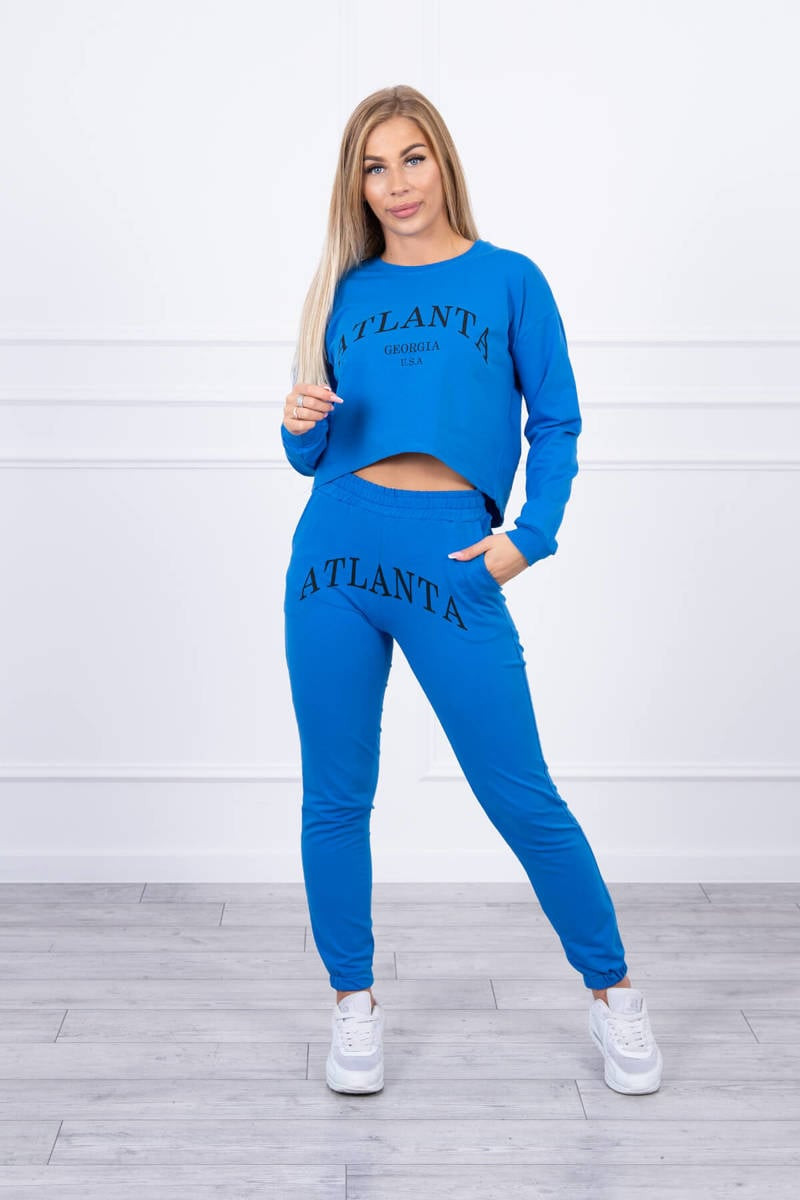 Set with Atlanta purple blue print