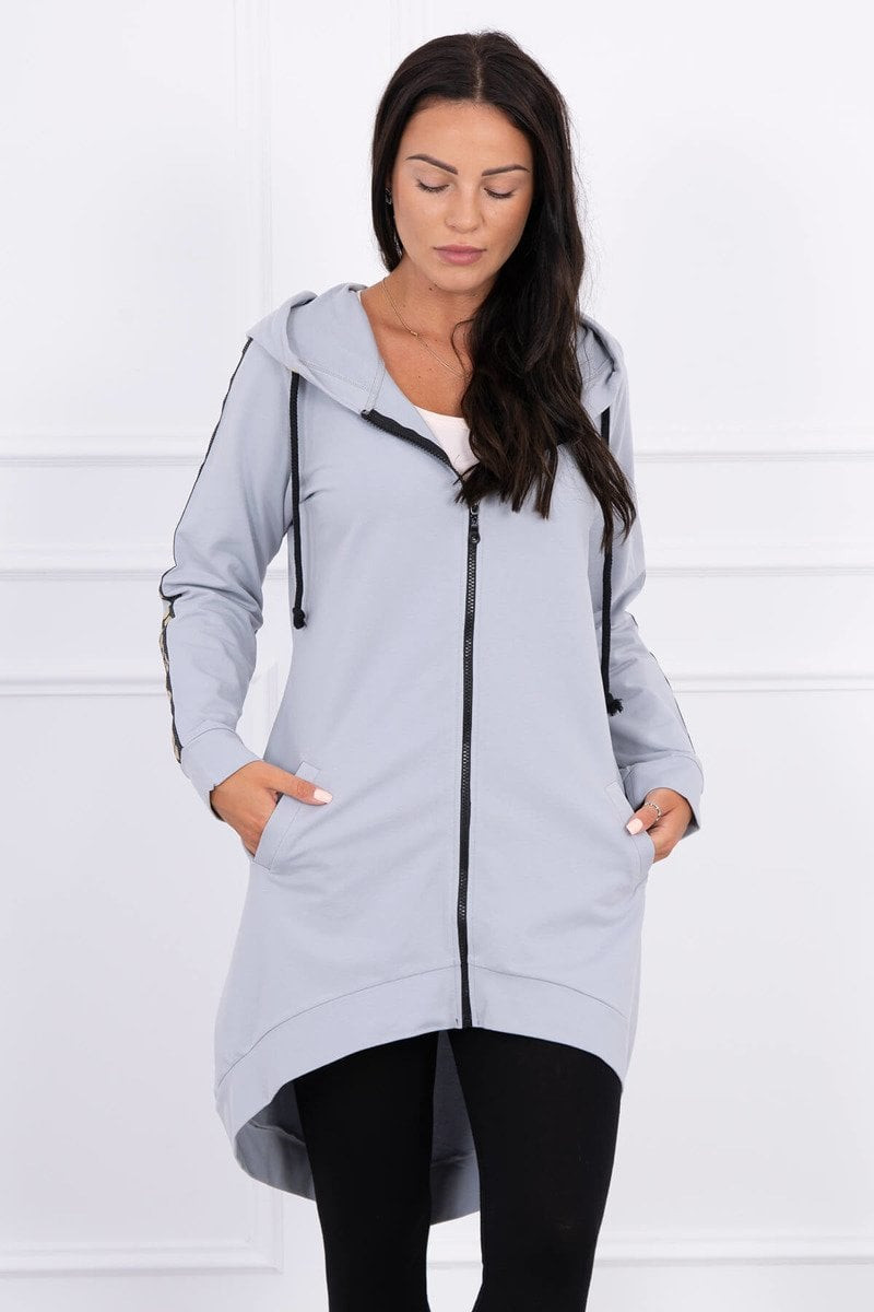 Zip-up sweatshirt at the back grey