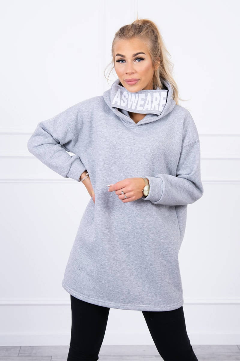 Reinforced hoodie in grey color