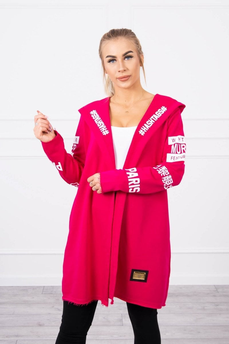 Coat with subtitles fuchsia