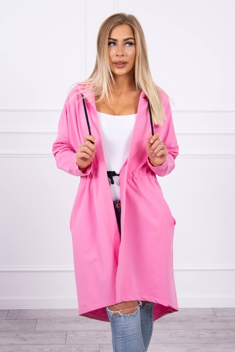 Coat with a longer back part light pink