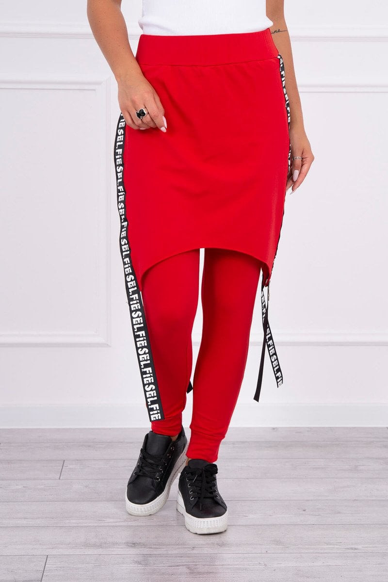 Pants/suit with red selfie inscription