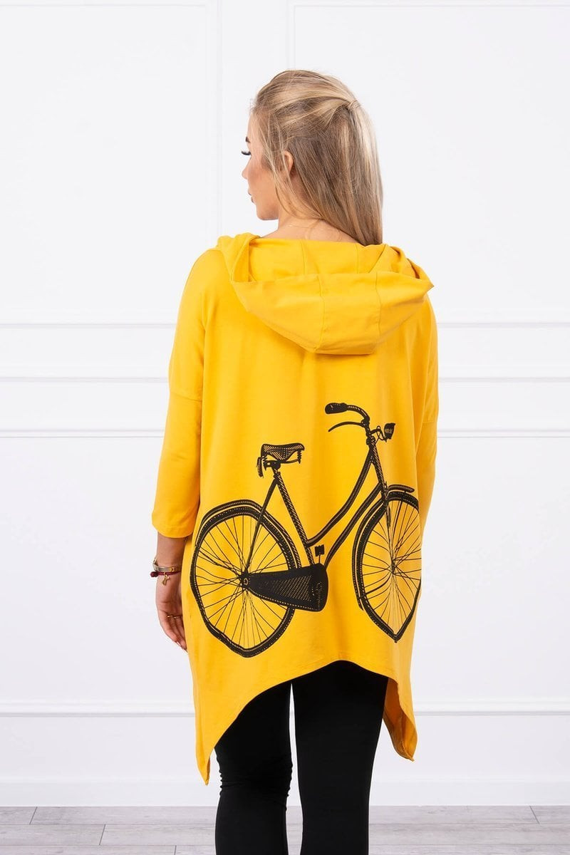 Sweatshirt with mustard cycling print