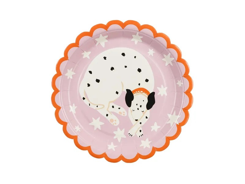 PartyDeco Papierové taniere - Psík 18 cm