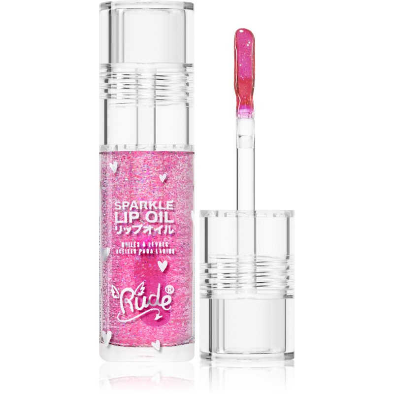 Rude Cosmetics Manga Collection Sparkle Lip Oil tónovací olej na pery s hydratačným účinkom odtieň Strawberry 4 g