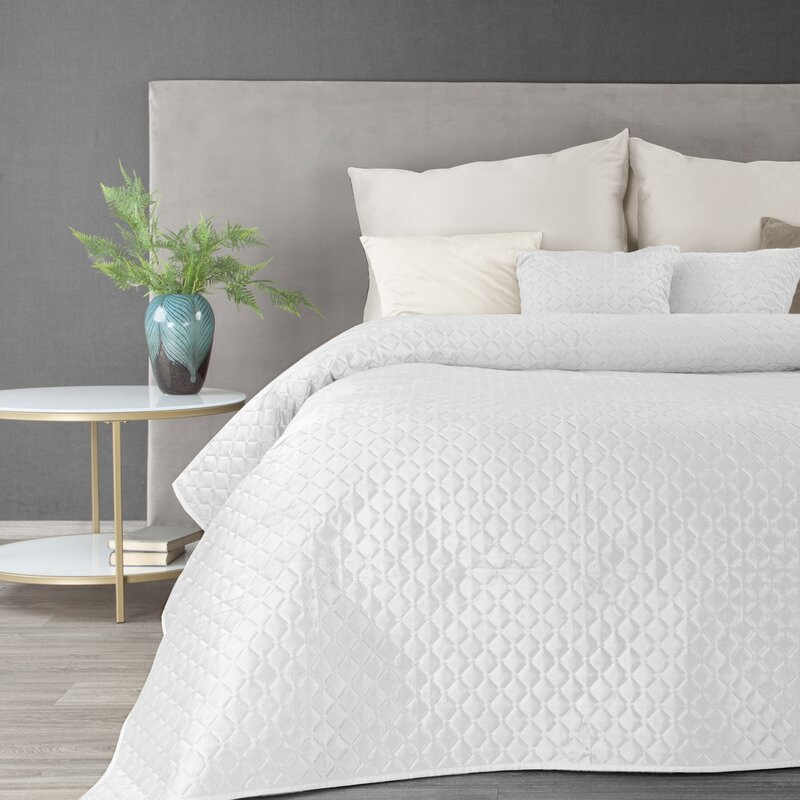 ArtFir Prikrývka na posteľ DIMON | biela 200 x 220 cm