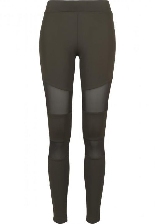 Urban Classics Girls Tech Mesh Leggings darkolive - 110/116