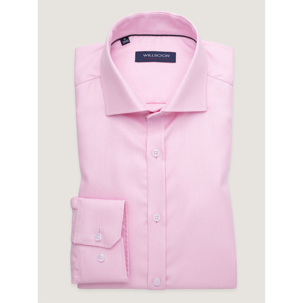 Pánska košeľa extra slim fit ružovej farby s drobným vzorom 17811