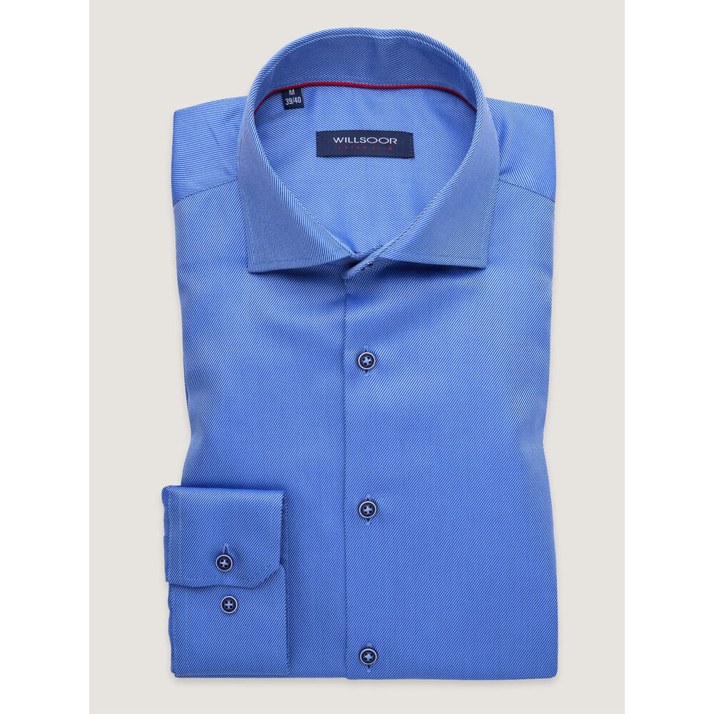 Pánska košeľa extra slim fit modrej farby s prúžkovaným vzorom 17812