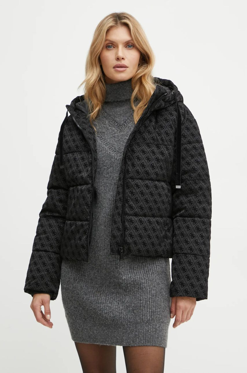Bunda Guess DAISY dámska, čierna farba, zimná, W4BL36 WGJZ0