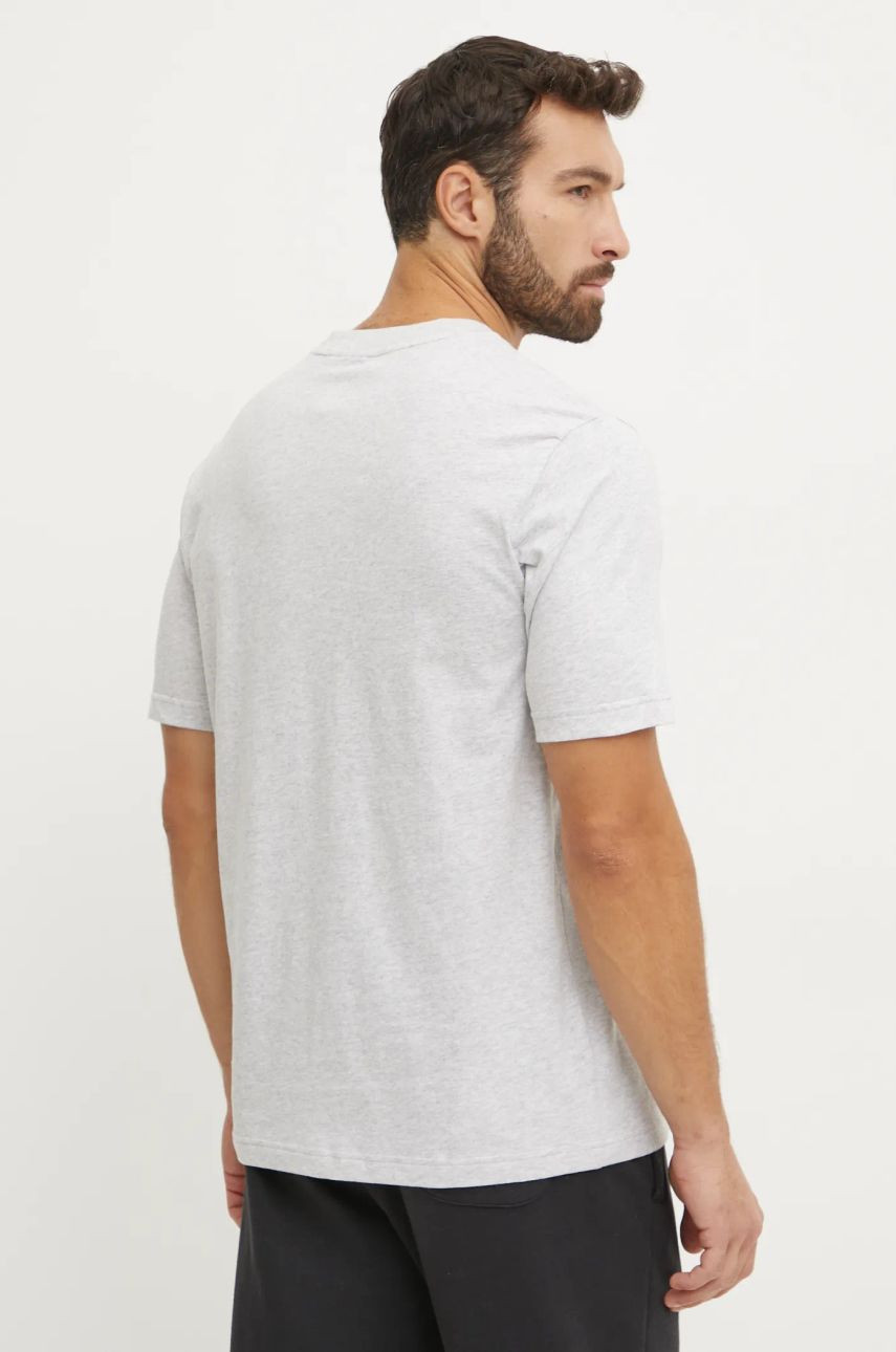Bavlnené tričko adidas Essentials pánske, šedá farba, s nášivkou, JE8946