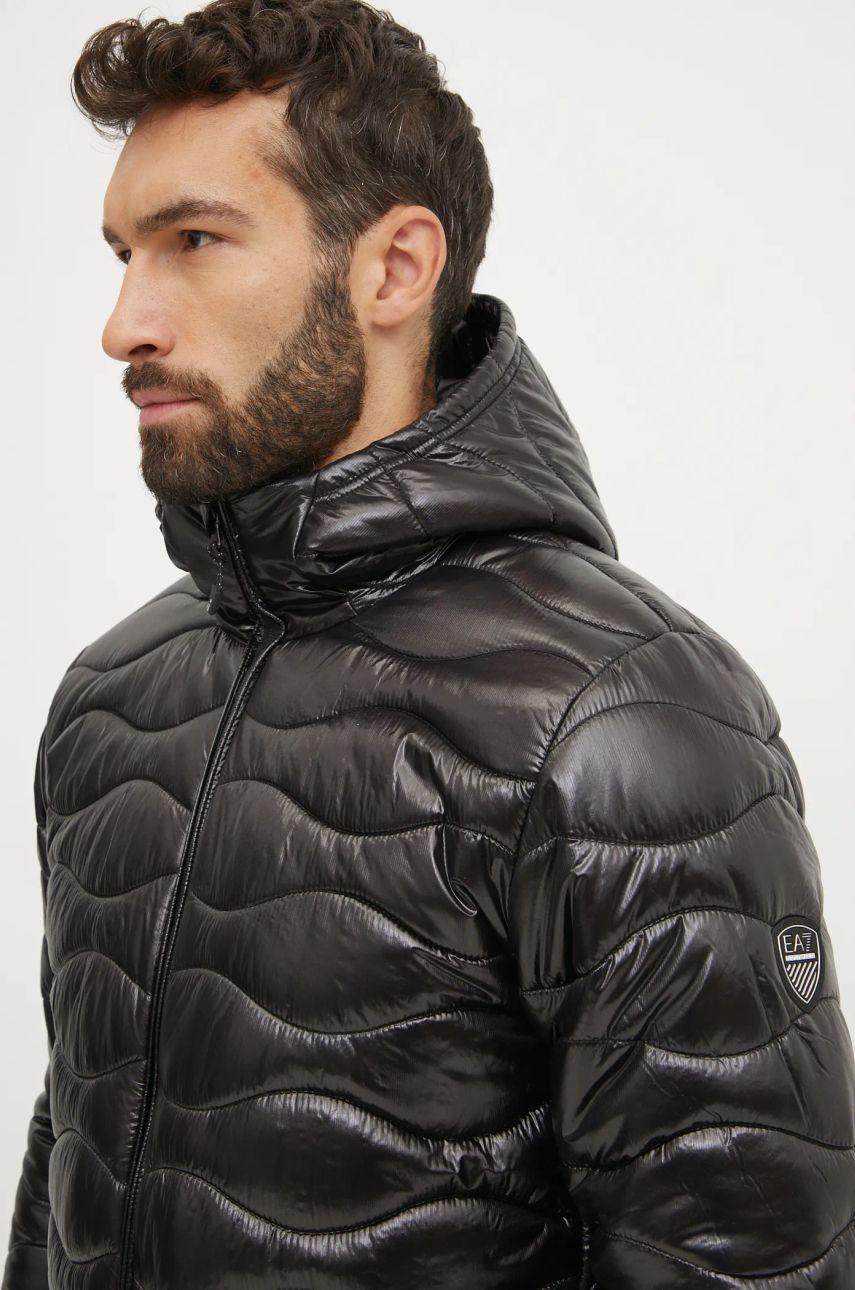 Športová bunda EA7 Emporio Armani čierna farba, prechodná, PNHTZ.6DPB47