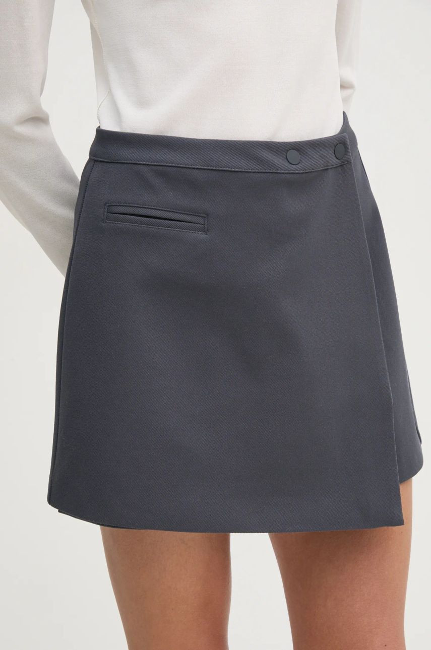 Sukňa Calvin Klein Jeans šedá farba, mini, rovný strih, J20J224863