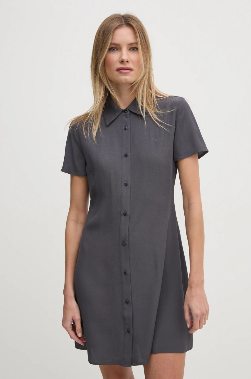 Šaty Calvin Klein Jeans šedá farba, mini, priliehavá, J20J224820