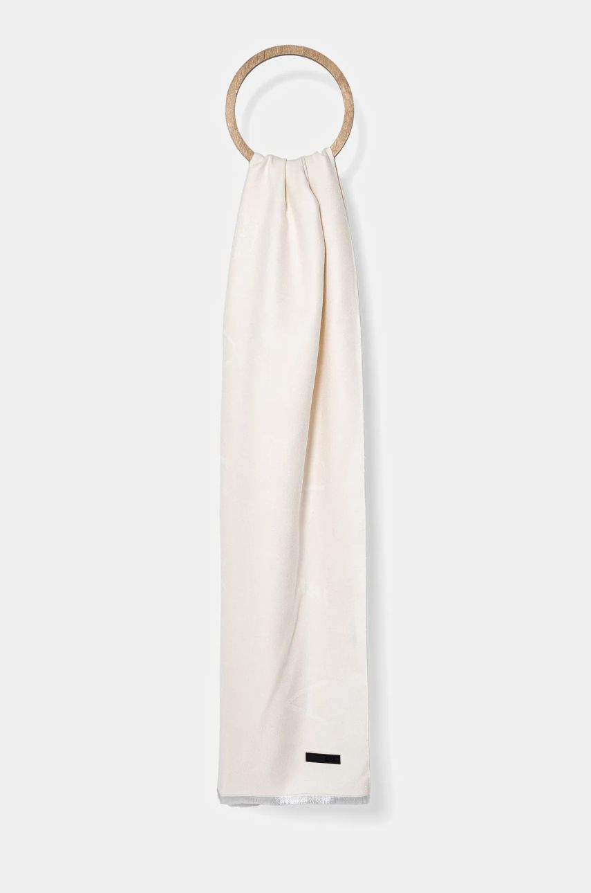 Šál EA7 Emporio Armani dámsky, béžová farba, jednofarebný, AF10450.7W000022