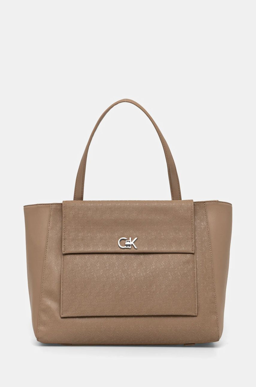 Kabelka Calvin Klein béžová farba, K60K613136